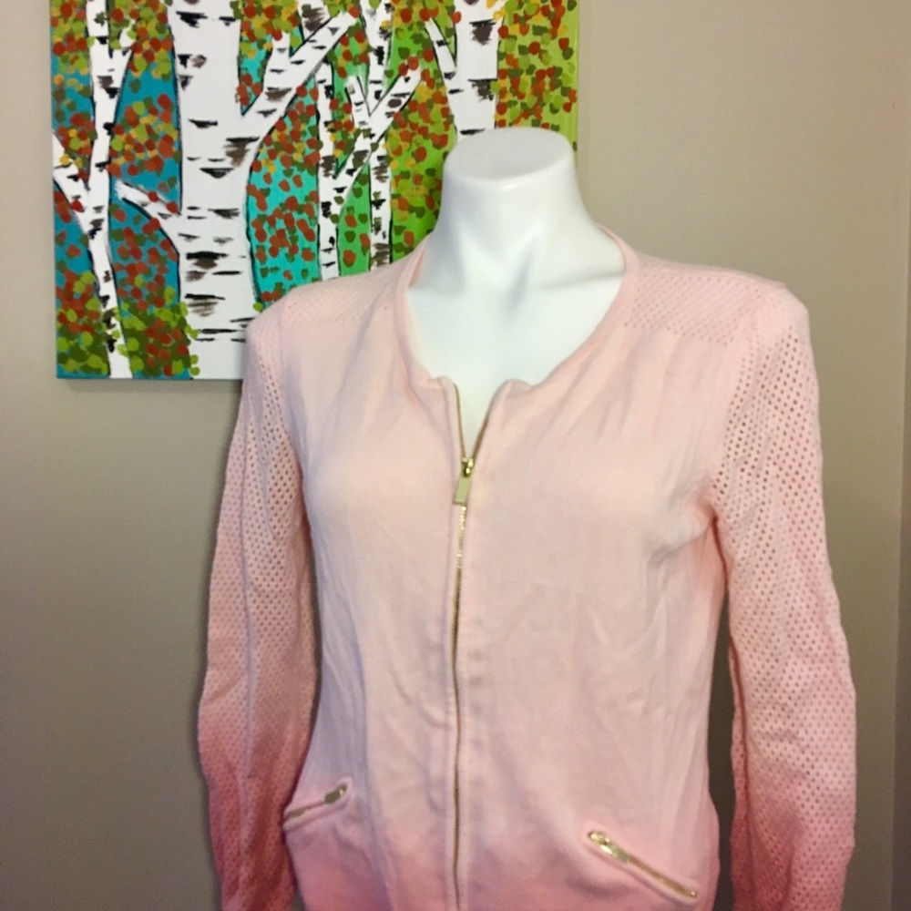 Venus pink ombré zip up sweater